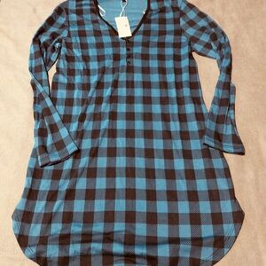 Cosabella Blue and Black Plaid PJ Nightshirt